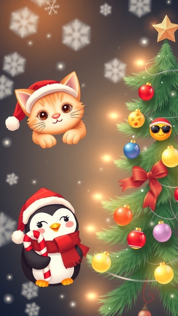 Kawaii Christmas Profile Picture Ideas Kawaii Christmas profile picture ideas featuring cute animals and festive decorations.